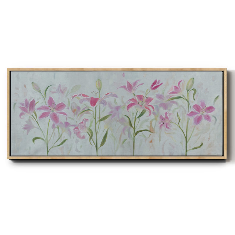 Dancing Pink Trio III - toile encadrée, H 20 po x l 50 po