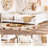 Queen bed with built-in bookshelf and high-quality safety guardrail,White-588674965-588674963