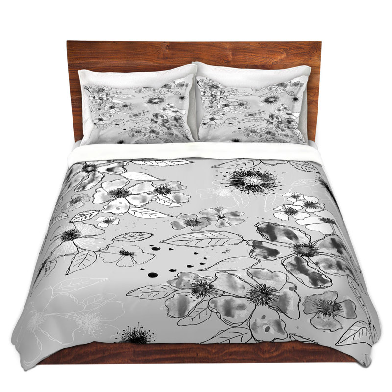 Floral Duvet Cover, 1 Twin Duvet Cover + 1 Standard Sham