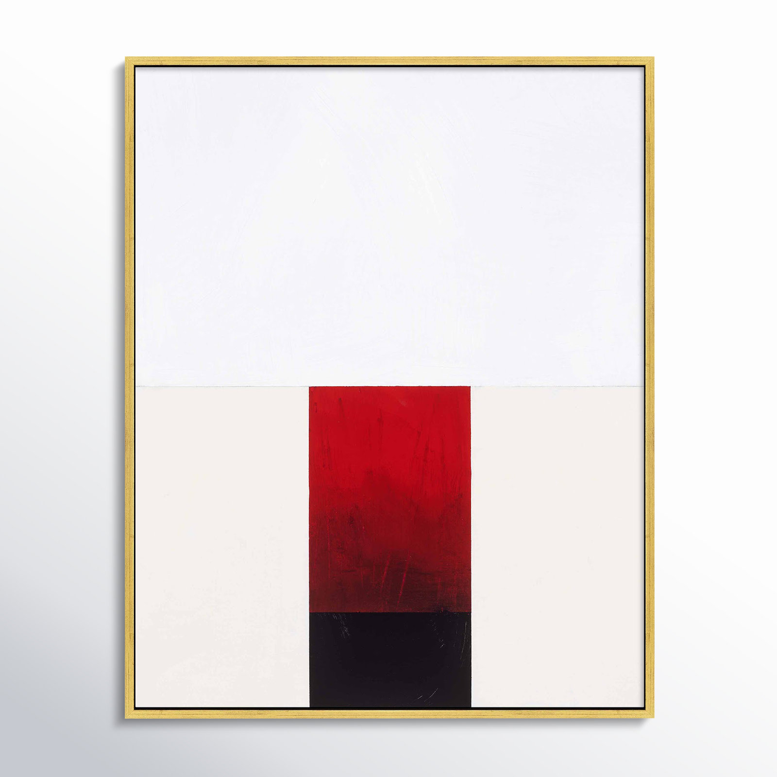 Tempo with Red 2 Print by Robert Kamnatnik, 20" H x 16" W x 1.38" D, Gold Framed Canvas