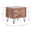 Table rectangulaire à finition noyer avec 2 tiroirs sur pieds en métal et 2 bureaux d'appoint robustes