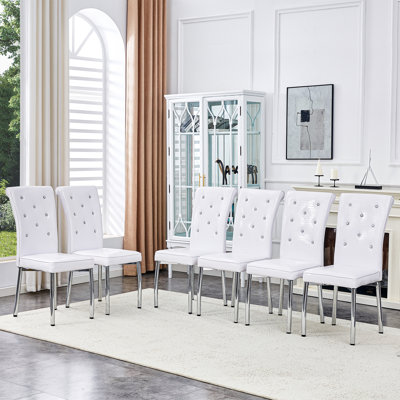 Modern Dining Chairs with PU Leather Cushioned Spring Pack
