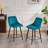 Scheel 24'' Square Seat Velvet Upholstery Channel Tufted Counter Height Bar Stool-1150664345