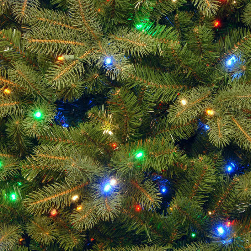 Downswept Douglas 10" Green Fir Artificial Christmas Tree with 1000 LED Multi Lights and Stand, Pre-Lit, 7.5' H x 59" W