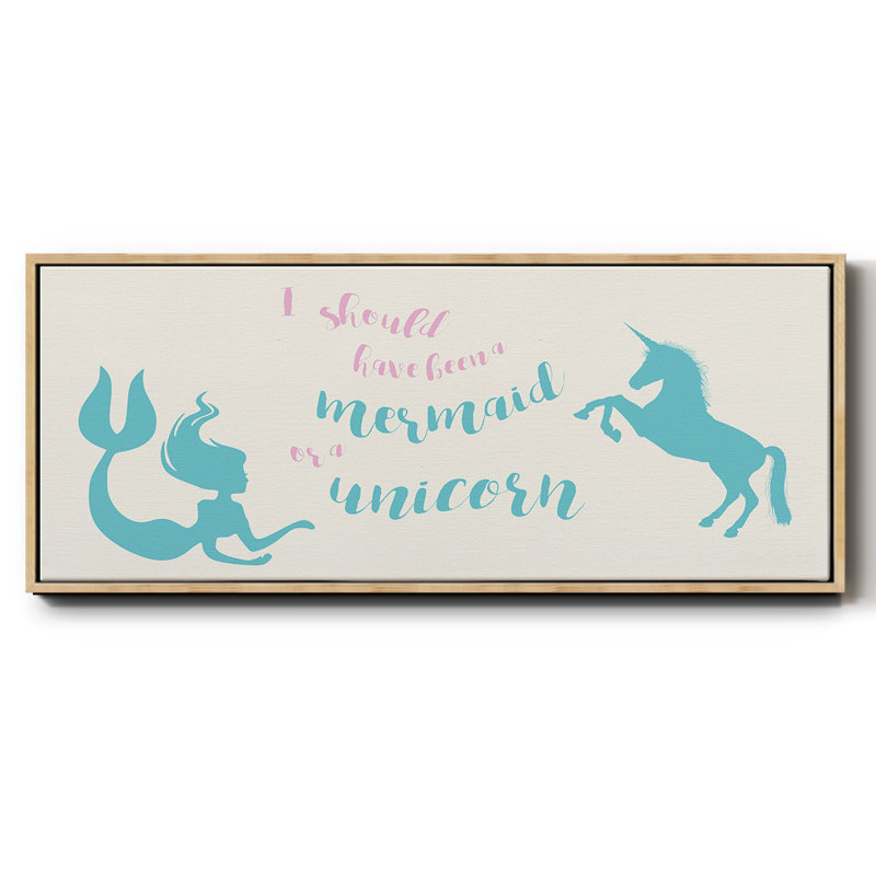 Mermaid Unicorn- Framed Canvas