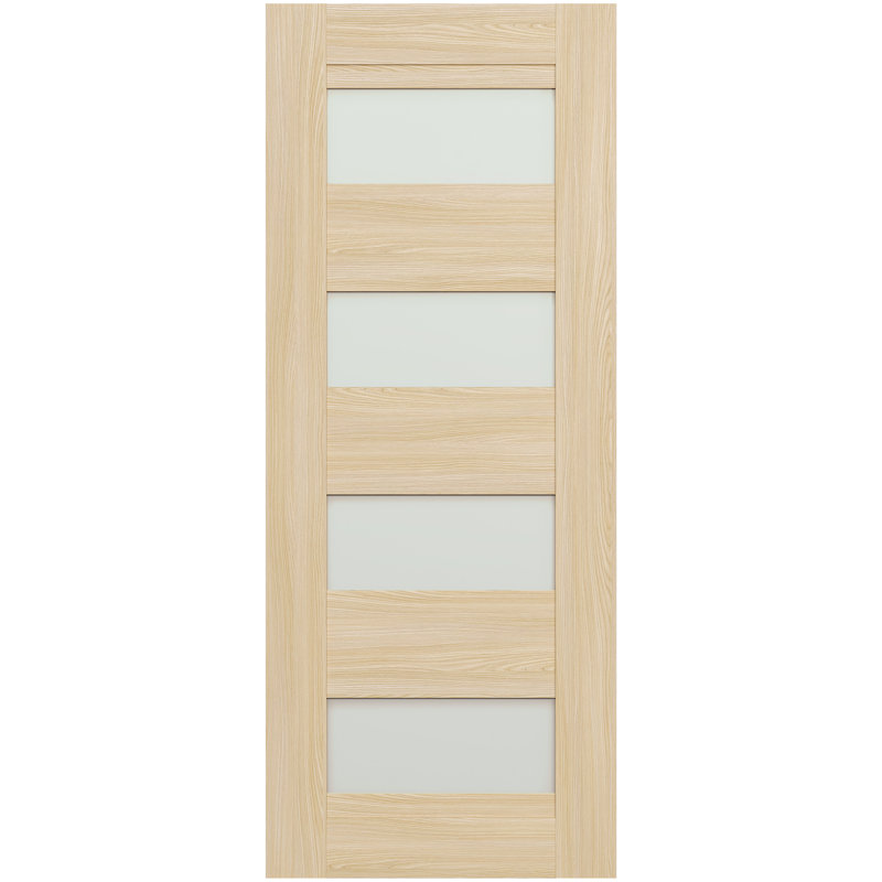 Dalle de porte standard en bois manufacturé et en verre Avon 07 à 08, 17,75 po x 95,24 po, Frêne de la loire