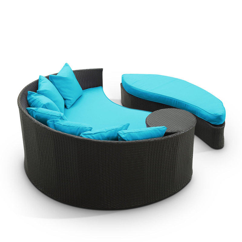 Lit de jour pour patio Modway, Espresso, Turquoise