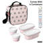Sac à lunch isotherme avec contenants, boîte à lunch doublée thermique, contenants réutilisables résistants aux fuites pour le travail, les voyages et la plage, petit sac à lunch à étoiles réglables avec sangle réglable, facile à nettoyer