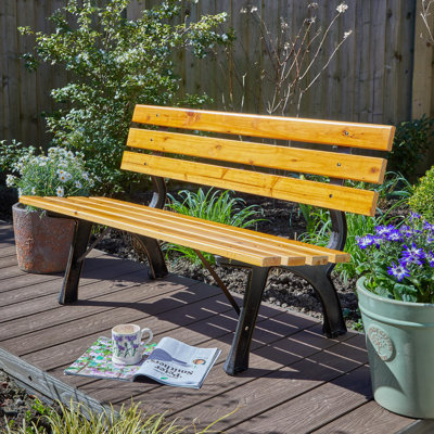 Clayton Metal and Wooden Outdoor Bench