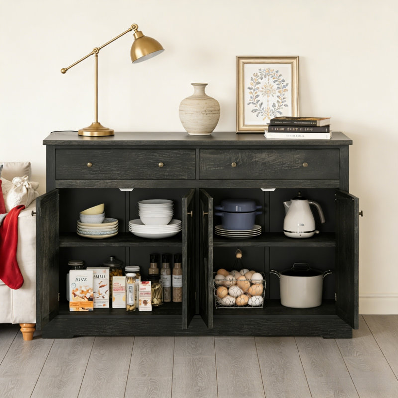 Storage Cabinet with Two Drawers, Grey