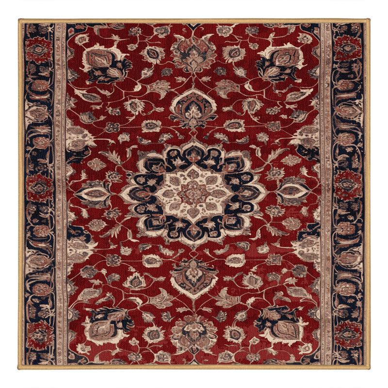 Tapis brun lavable à la machine, Carré 5 pi