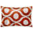 Burnt Orange & Ivory Geometric Silk Velvet Lumbar Pillow – 16x24
