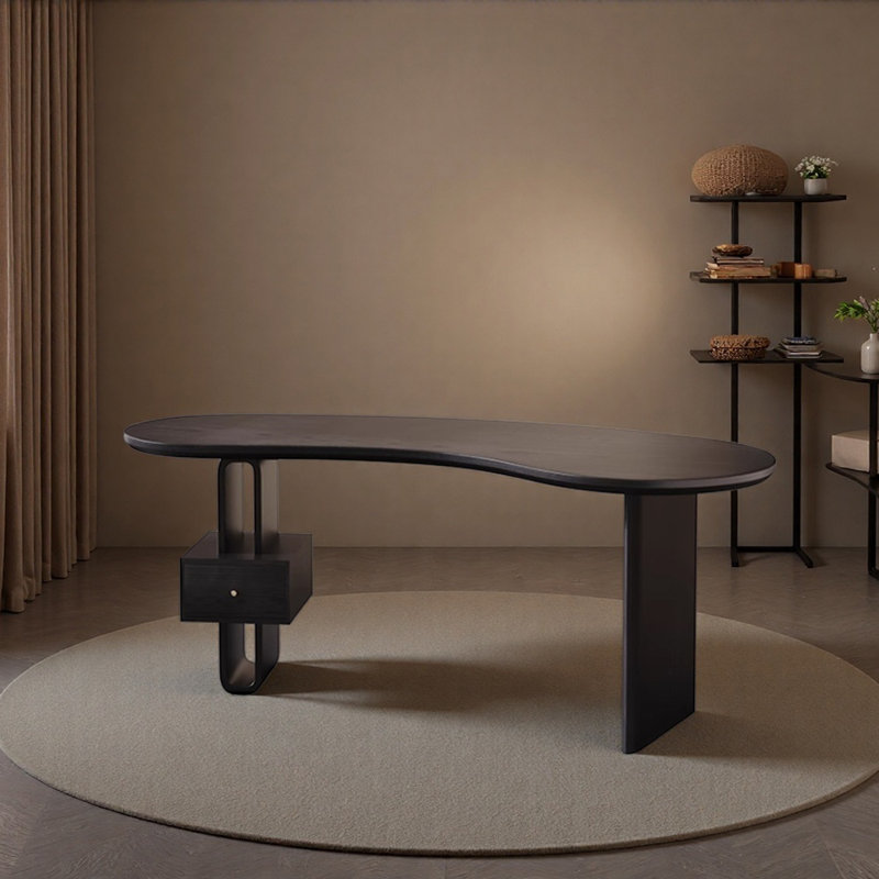 Bureau d'écriture noir Creative Unique, H 28,74 po x l 70,86 po x P 30,31 po