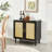 Modern Rattan Door Sideboard Buffet Cabinet with Adjustable Shelves and Spacious Storage