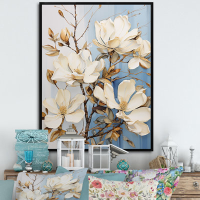 " Beautiful Beige and Gold Dreamscape Magnolia I " Color Photography Print