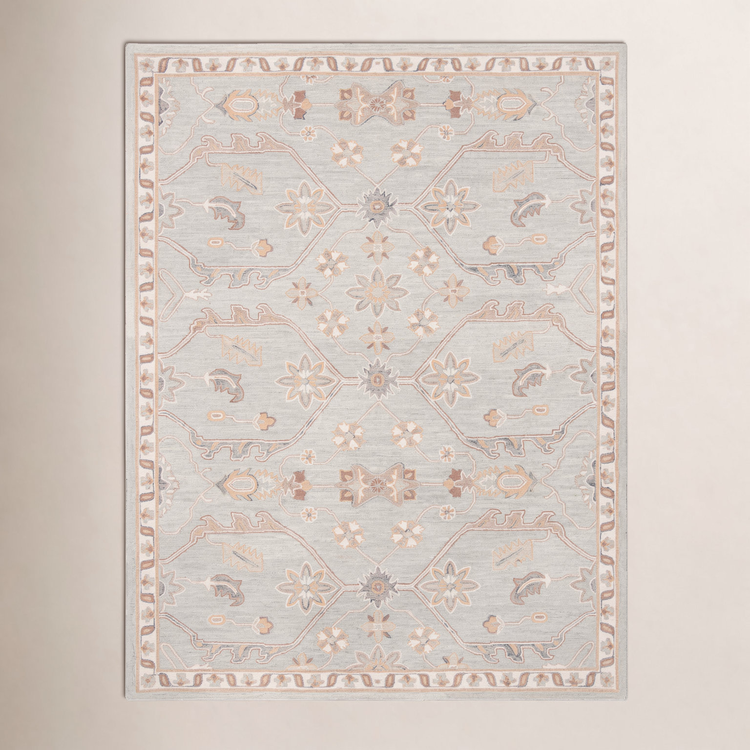 Airlie Slate Beige Hand-Tufted Wool Oriental Rug, Rectangle 8' x 10'