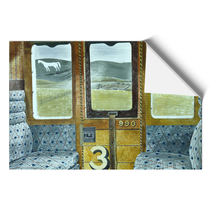 Train Landscape by Eric Ravilious - No Frame Painting, 42cm H x 59cm W x 0.1cm D