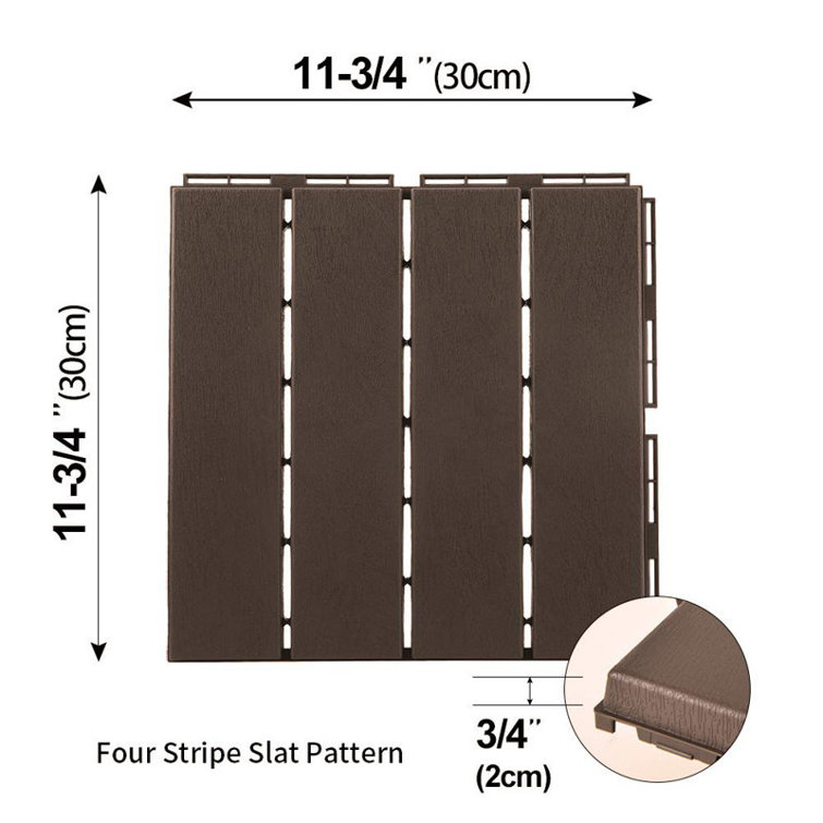 519.7'' L x 519.7'' W Plastic Tile
