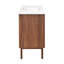 Meuble-lavabo sur pied en chêne brun avec plateau en céramique blanc résistant aux égratignures Classe 36-1363476404-1363476233-1363476232
