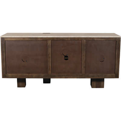 Buffet en travertin et bois de manguier Pietra Brown