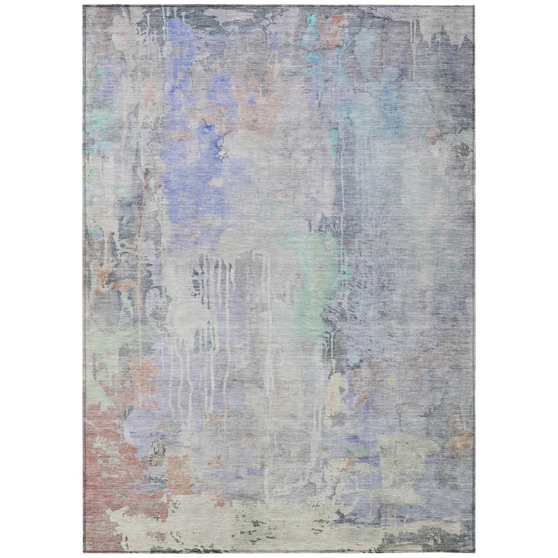 Tapis d'intérieur lavable abstrait mauve 9 'X 12'