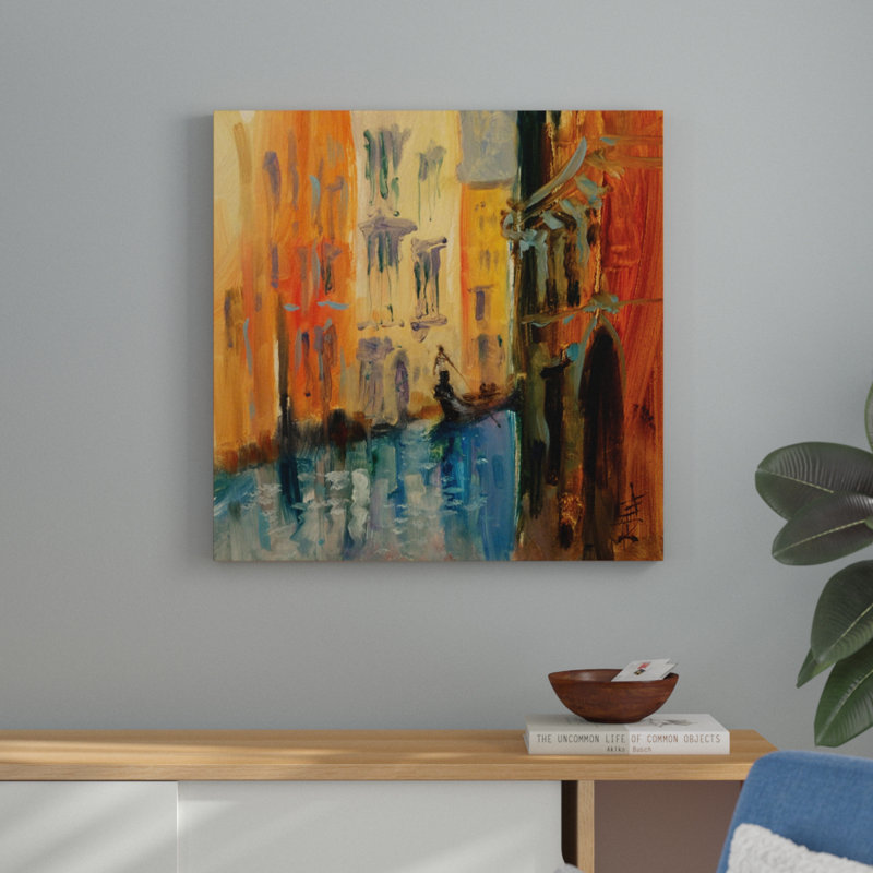 « v’enice i », peinture, H 32 po x l 32 po x P 1,5 po, Toile tendue