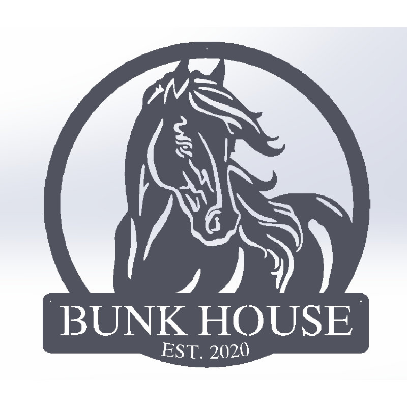 Décoration murale monogramme tête de cheval, H 30 po x l 30 po x P 0,25 po, Oui