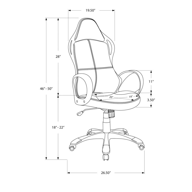 Chaise de bureau, jeux, hauteur réglable, pivotant, ergonomique, accoudoirs, bureau d'ordinateur, travail, tissu noir et rouge, métal noir, contemporain, moderne