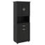 Armoire de salle de bain haute avec portes de panier à linge intégrées et section de rangement ouverte supérieure-1327057589