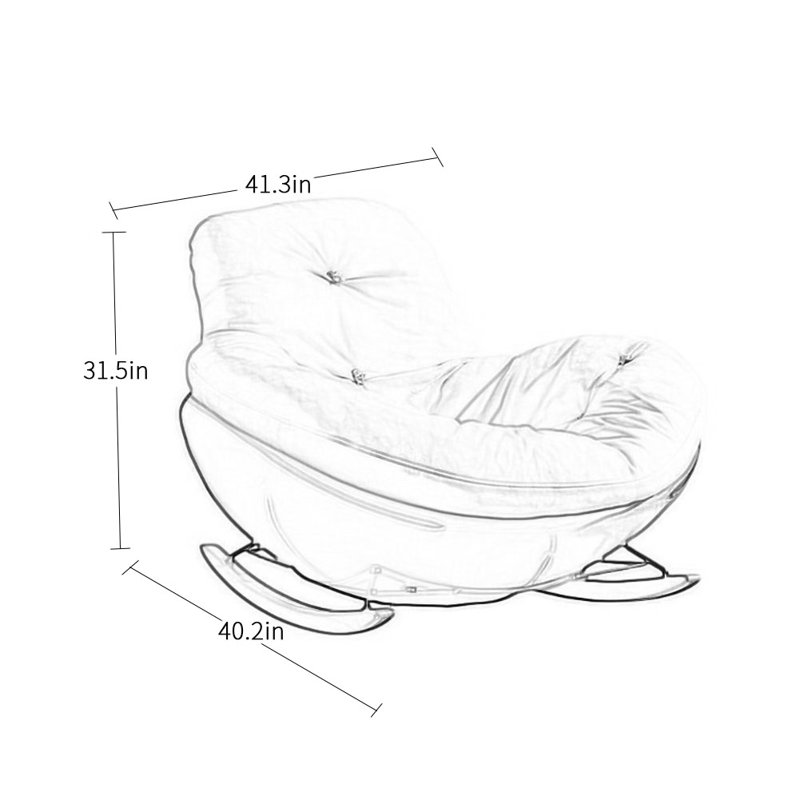 Chaise berçante de conception asymétrique