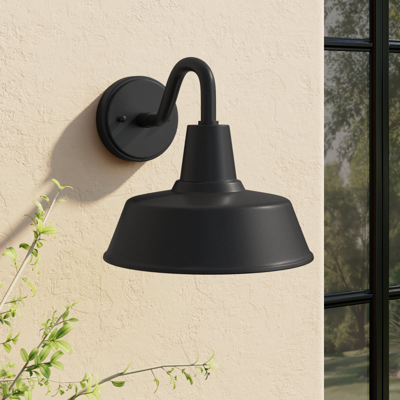 Blakeston Aluminum Wall Light, Black, 10.63" H x 12" W x 12" D, No