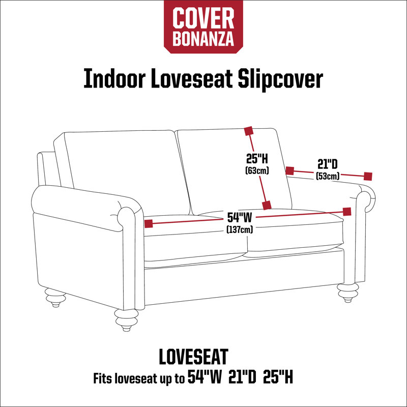 Cover Bonanza Polyester Sofa Slipcover, 25" H x 54" W x 21" D, Dark Brown/Tan