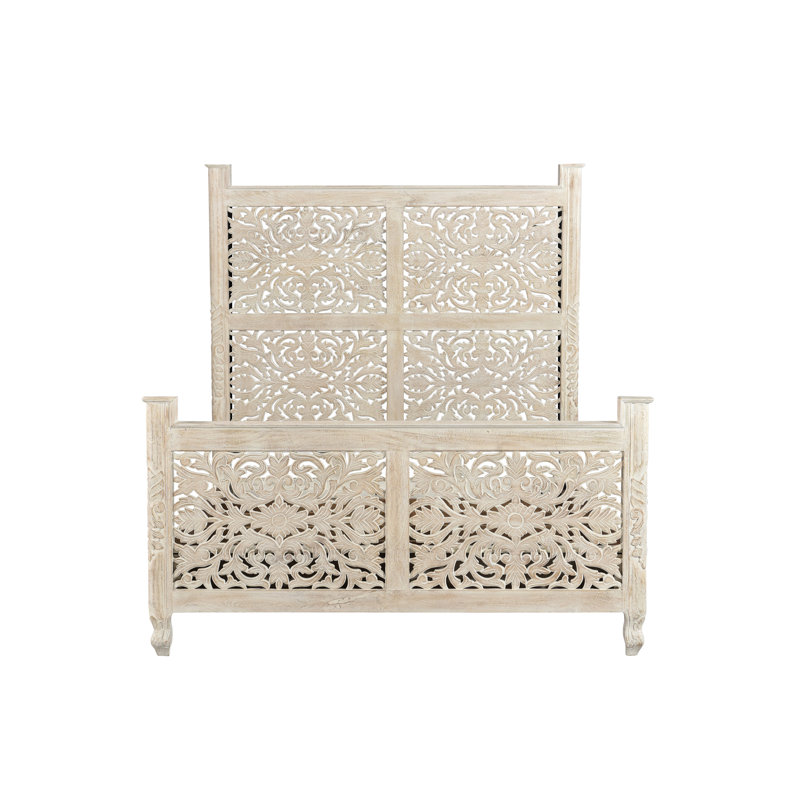 Harleen Solid Wood Piece Bedroom Set, White, Queen