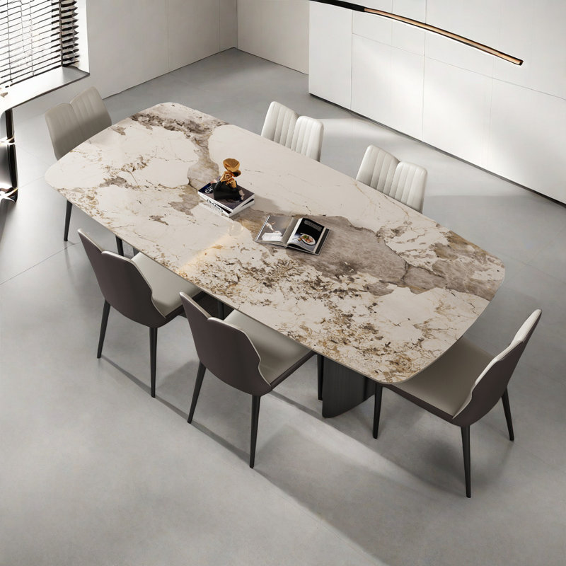 Table de salle à manger simple et luxueuse légère et moderne, H 29,5 po x L 70,8 po x l 35,4 po