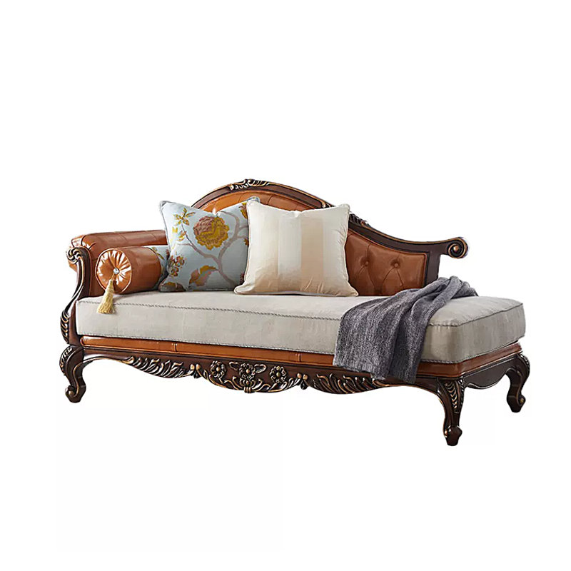 Chaise longue en bois massif American Light, Accoudoir à gauche (vu de face)