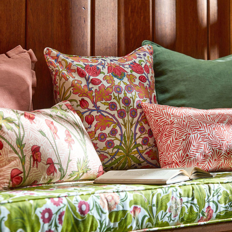Bedford Park Leicester Fabric, Sour Green/Plum