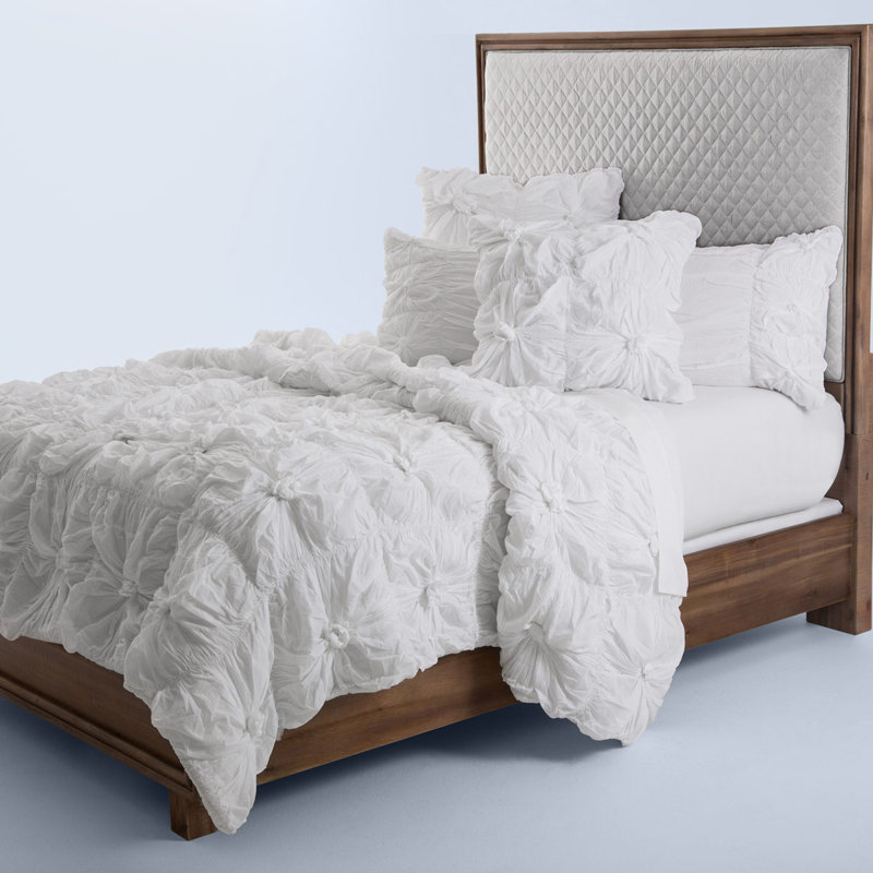 Savanna Comforter Set, White, Queen Comforter + 4 Shams