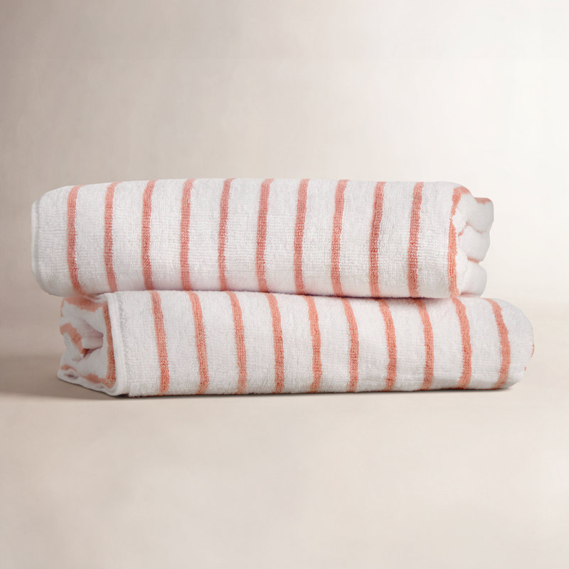 Serviette de plage 100% coton Carley Carley, Corail