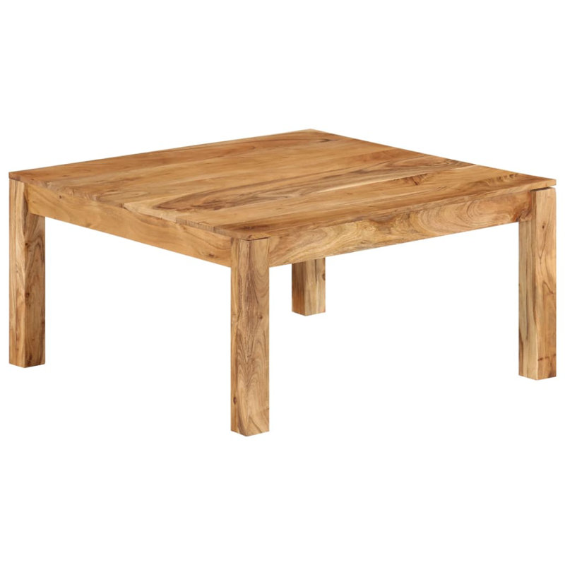 Table basse Adree, H 15,7 po x L 31,5 po x l 31,5 po, Brun pâle, Bois de manguier massif