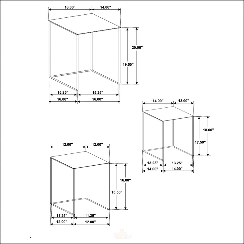 Ensemble de table rectangulaire en métal gris 3 pièces Vestal, parfait pour un décor moderne et minimaliste avec un design durable et polyvalent.