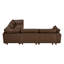 Canapé modulaire en cuir véritable 5 pièces avec base en bois massif Solena-733359061