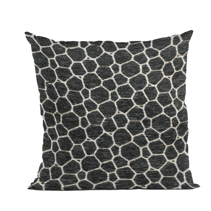 Coussin Plutus Opulence, Noir / blanc géométrique, Carrée, H 24 po x l 24 po