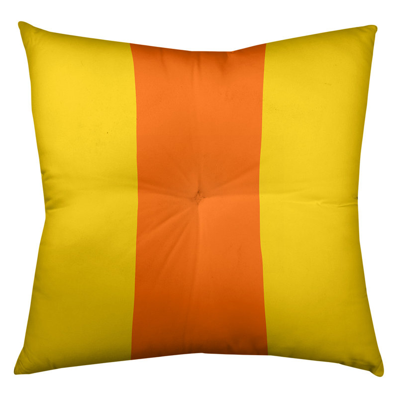 Striped Reversible Throw Pillow, 7" x 26", Yellow/Orange
