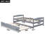 Lit plate-forme avec lit gigogne-584322719