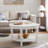 Traditional Round Coffee Table With Open Storage Shelf-114232737