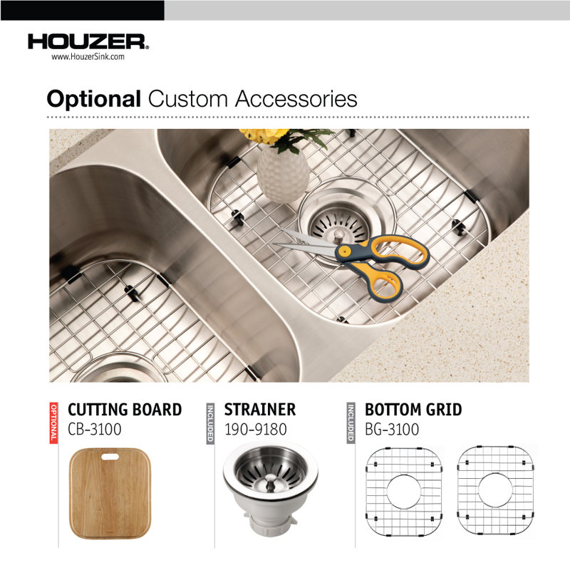 Belleo 31.5'' L Double Bowl Stainless Steel Kitchen Sink