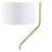 Angular Arched Gold Floor Lamp with White Drum Shade - Modern Contemporary Lighting for Living Room & Bedroom with LED Bulb Included