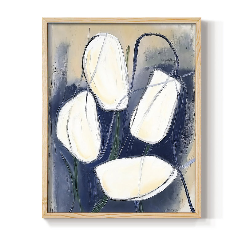 Reproduction encadrée FLORAL Series DCCXI - bois massif, H 30 po x l 24 po