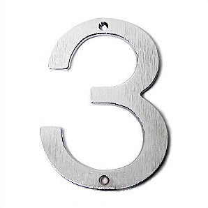 5 po. Numéro de maison de campagne, Chrome brossé, 3