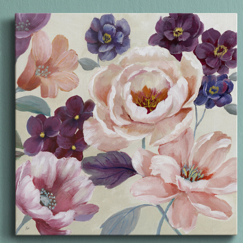 Douce romance - peinture sur toile tendue, H 16 po x l 16 po x P 1 po